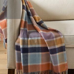 Wool & Cashmere Tourmaline Plaid Throw | Garnet Hill