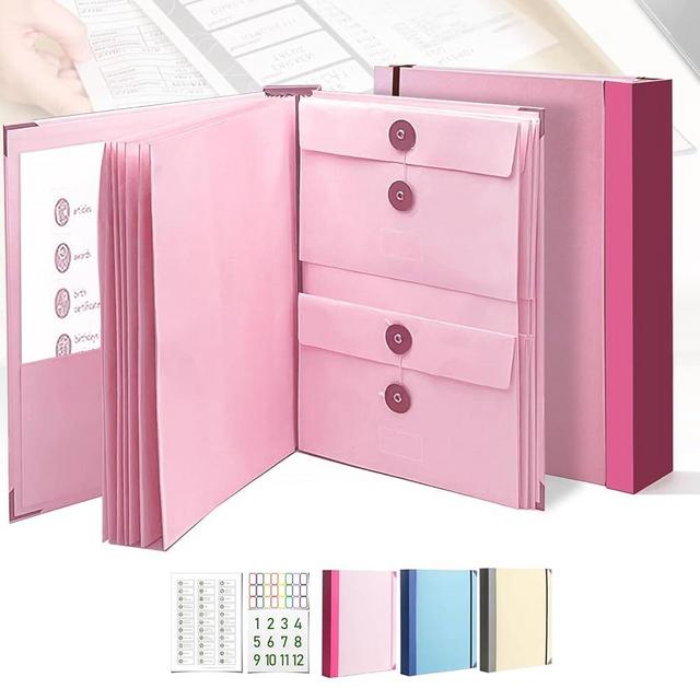 Family/Personal Important Papers Document Life Binder/Folder/Organizer Folio.in Case I Go Missing/Keepsake Certificate/Birth Document Binder Organizer,Fatalities and Folios (Pink（2in Thick）)