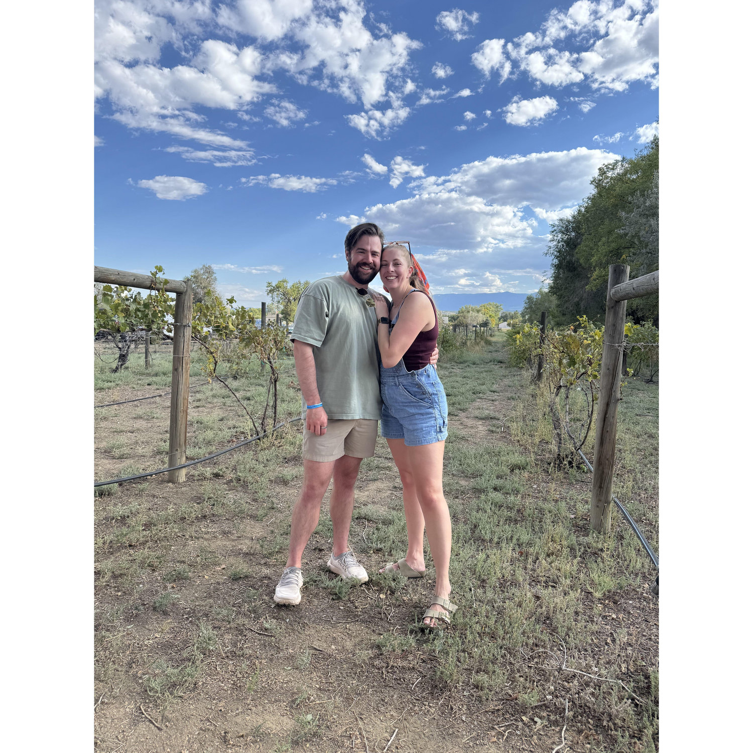 We have taken a photo right here every year since moving to Canon City at our local Abbey winery at the annual Harvest festival!