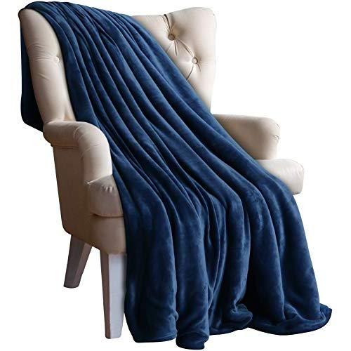 Utopia Bedding Fleece Blanket Throw Size Navy Luxury Bed Blanket Fuzzy Soft Blanket Microfiber