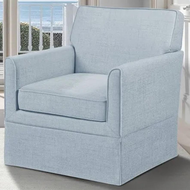 510 Design Paula BLUE Slipcover Accent Armchair - 30"W x 30.5"D x 33"H