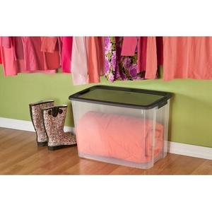 Sterilite® Ultra Clear Storage Bin Clear with Gray Lid 17.5gal