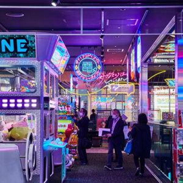 Night at an arcade in Tokyo