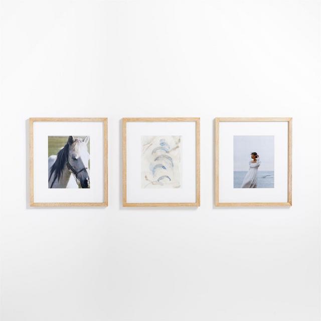 3-Piece Light Oak Wood 11x14 Gallery Wall Frame Set