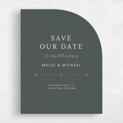 Green Half arch Wedding Save the Date - Keanu Classic