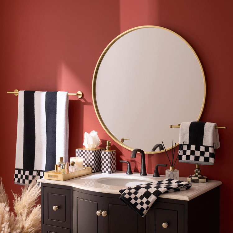 MacKenzie-Childs, Courtly Check Glass Soap Pump | Zola