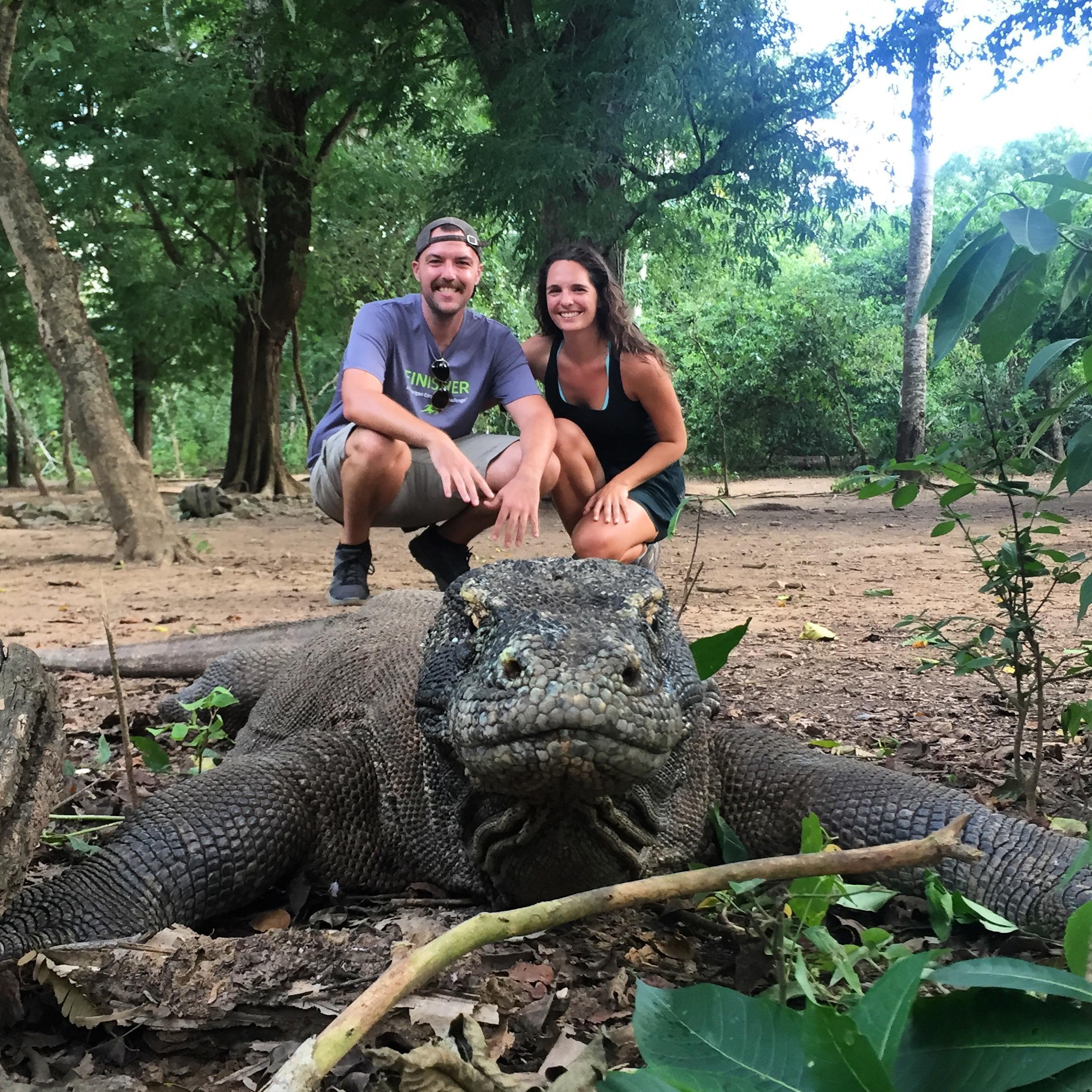 Too close to a komodo dragon on Komodo Island, Indonesia