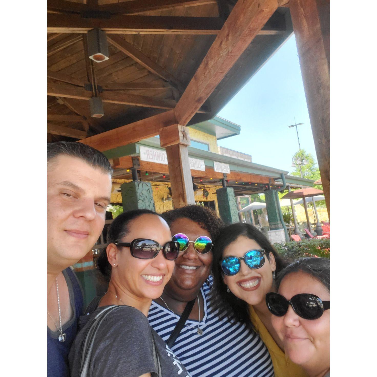 Having lunch with The Alley Theatre friends in Austin in July 2019.