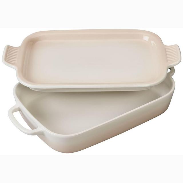 Le Creuset Rectangular Dish With Platter Lid, Meringue