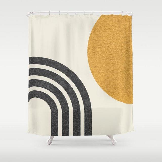 Mid century modern Sun & Rainbow Shower Curtain