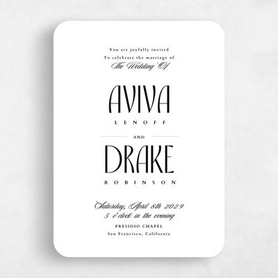 White Rounded Wedding Invitation - Trogir Classic