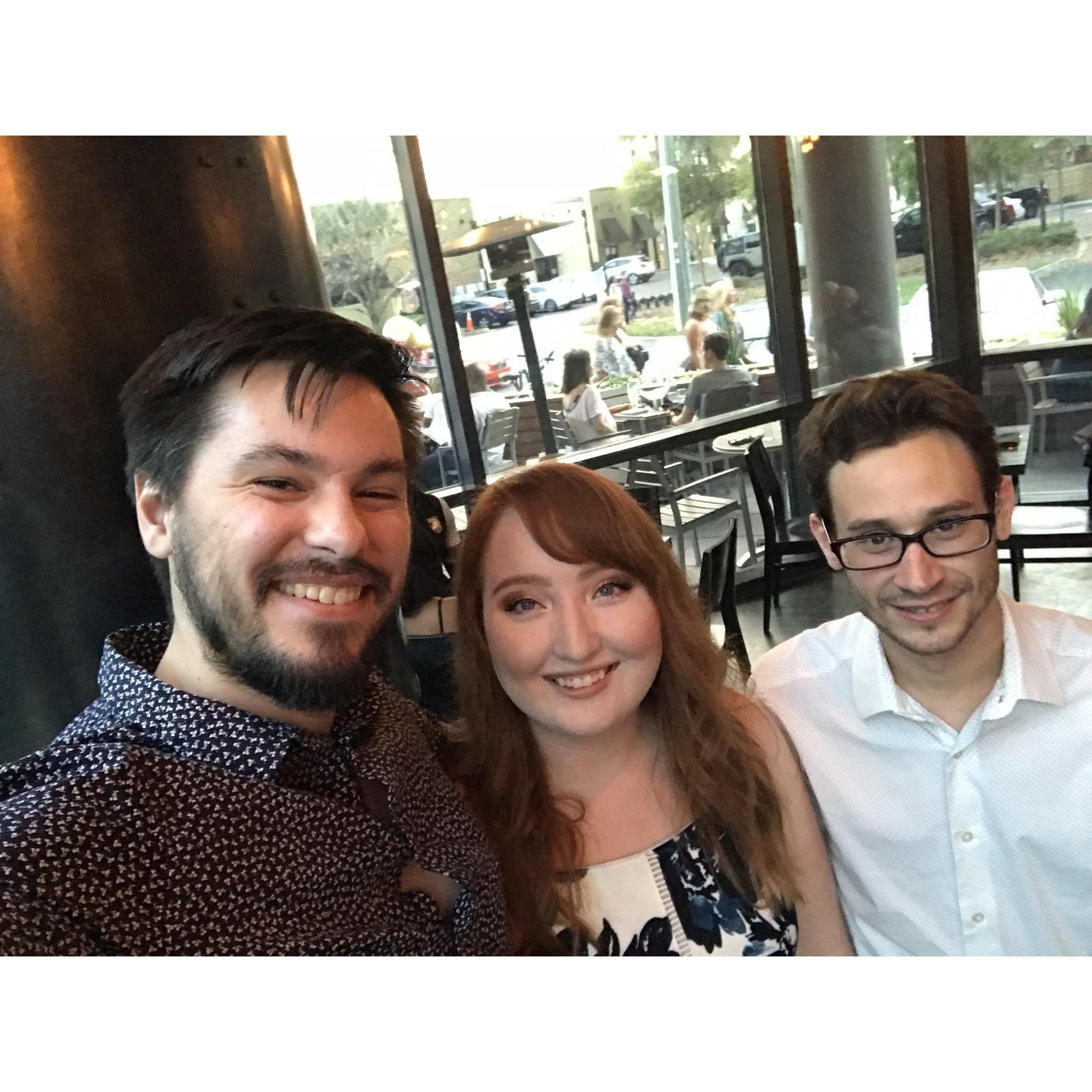 Engagement dinner with dear friend Anthony!