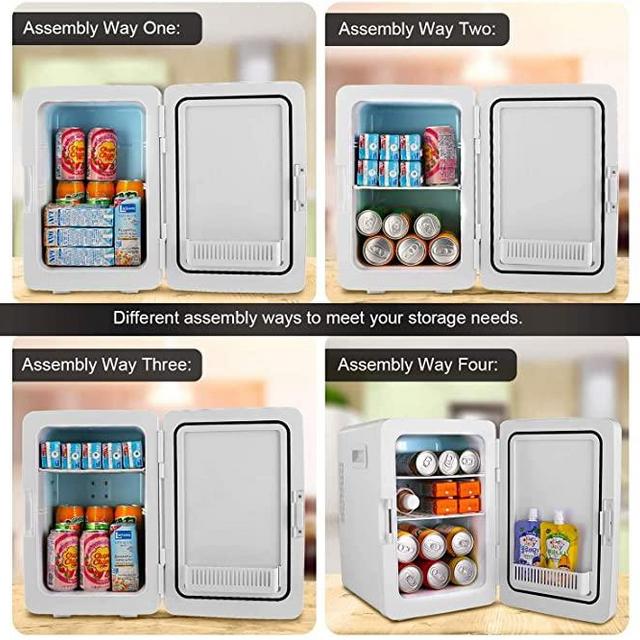 Mini Fridge, 20L Mini Refrigerator Large Capacity Compact Cooler and Warmer with Temperature Control, Single Door Mini Fridge Freezer for Cars, Road Trips, Homes, Offices & Dorms