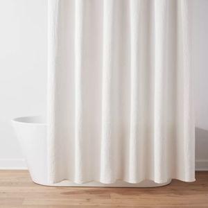 Oversized Relaxed Waffle Weave Shower Curtain - Ivory