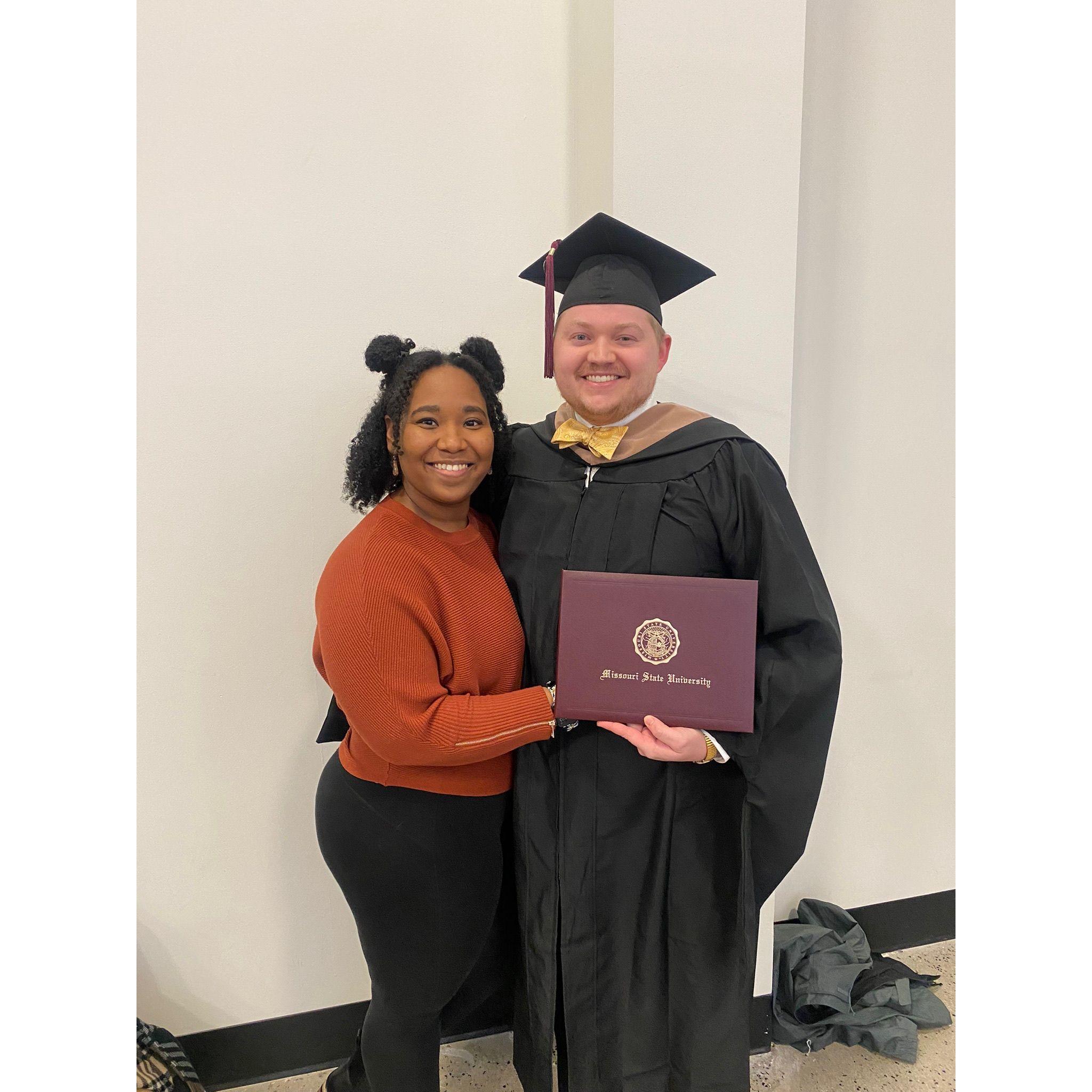 Jake's graduation with a Master's in Business Administration, December 2021.