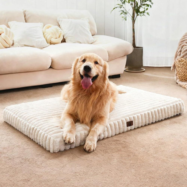 Cozila Orthopedic Dog Bed Medium Size Dog, Pet Beds with Waterproof Lining, Soft Short Plush Surface & Egg Crate Foam, Machine Washable Pet Mat with Removable Cover & Anti Slip Bottom