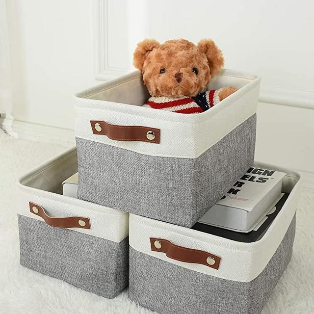 Mecids Storage Bins - Collapsible Fabric Storage Baskets - Organizers and Storage for Closet Shelves, Toy, Office, Nursery – Large, Medium & Small Sizes – 1- Or 3-Piece Packs