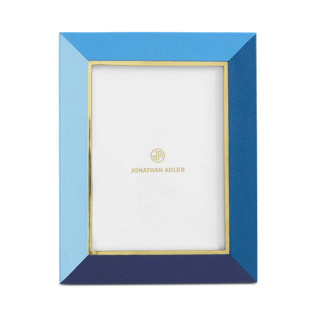 Jonathan Adler Perimeter Leather Frame, 5" x 7"