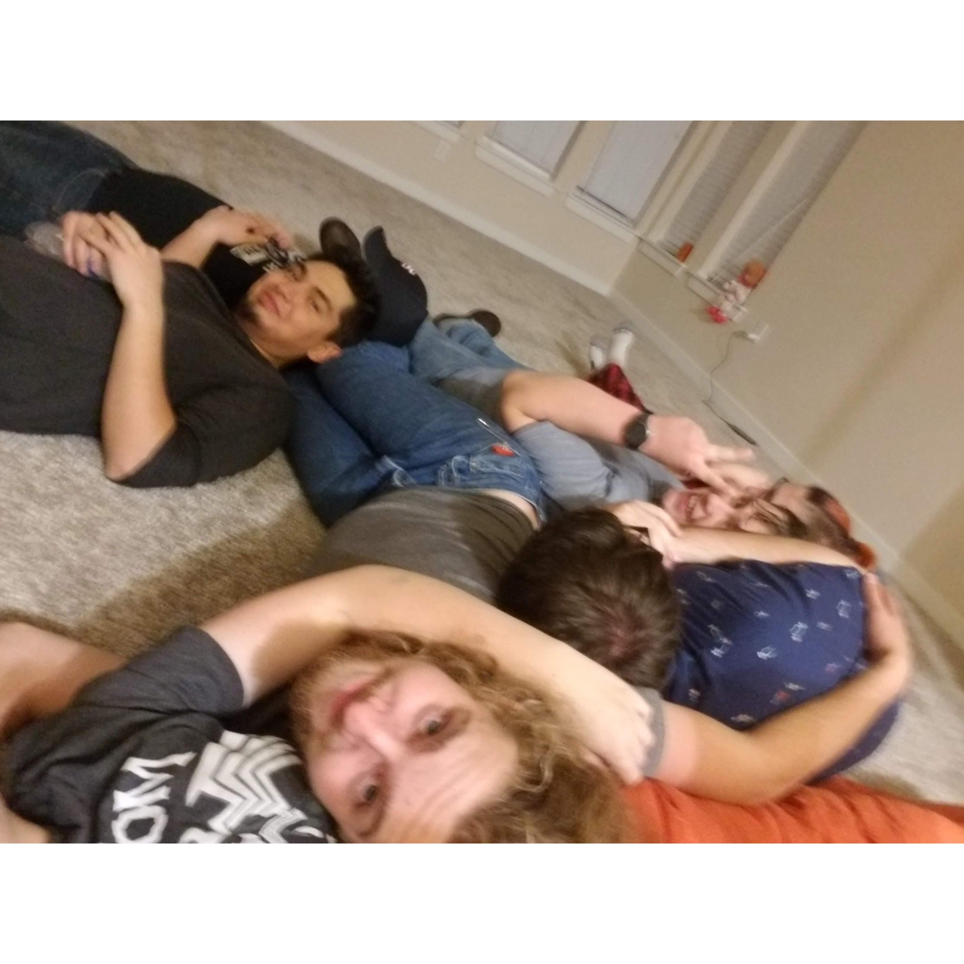 A pile of wedding party