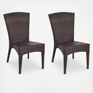 Outdoor Wicker Side Chair, Set of 2