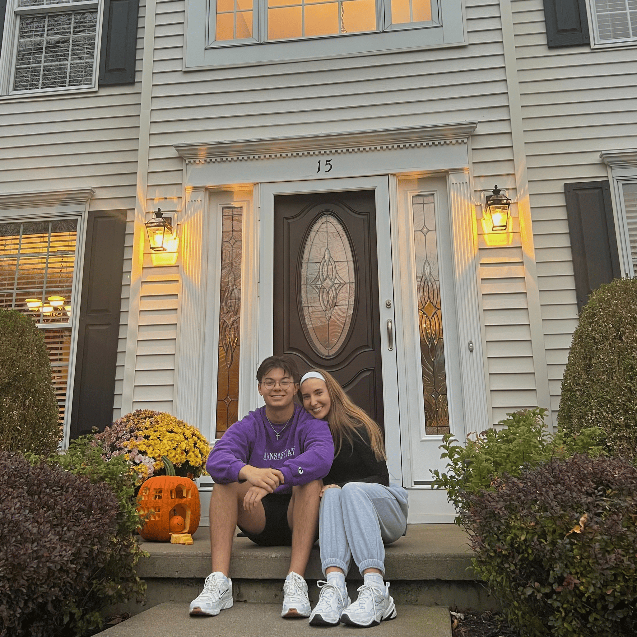 Picture with the first pumpkin we carved:)