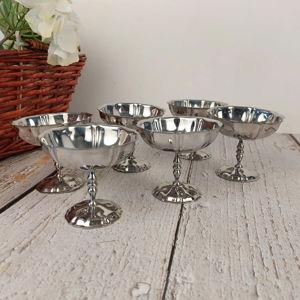 Set of 6 Stainless Steel Footed Bowls in the Remy Letang Style, Stainless Steel Tableware, French Manufacture, Dessert Service, Unique Gift - Etsy
