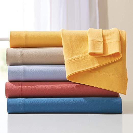 BrylaneHome Bh Studio Jersey Knit Sheet Set - Light Periwinkle, Queen