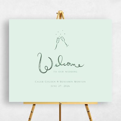 Mint, Green Wedding Sign - Dunluce Landscape