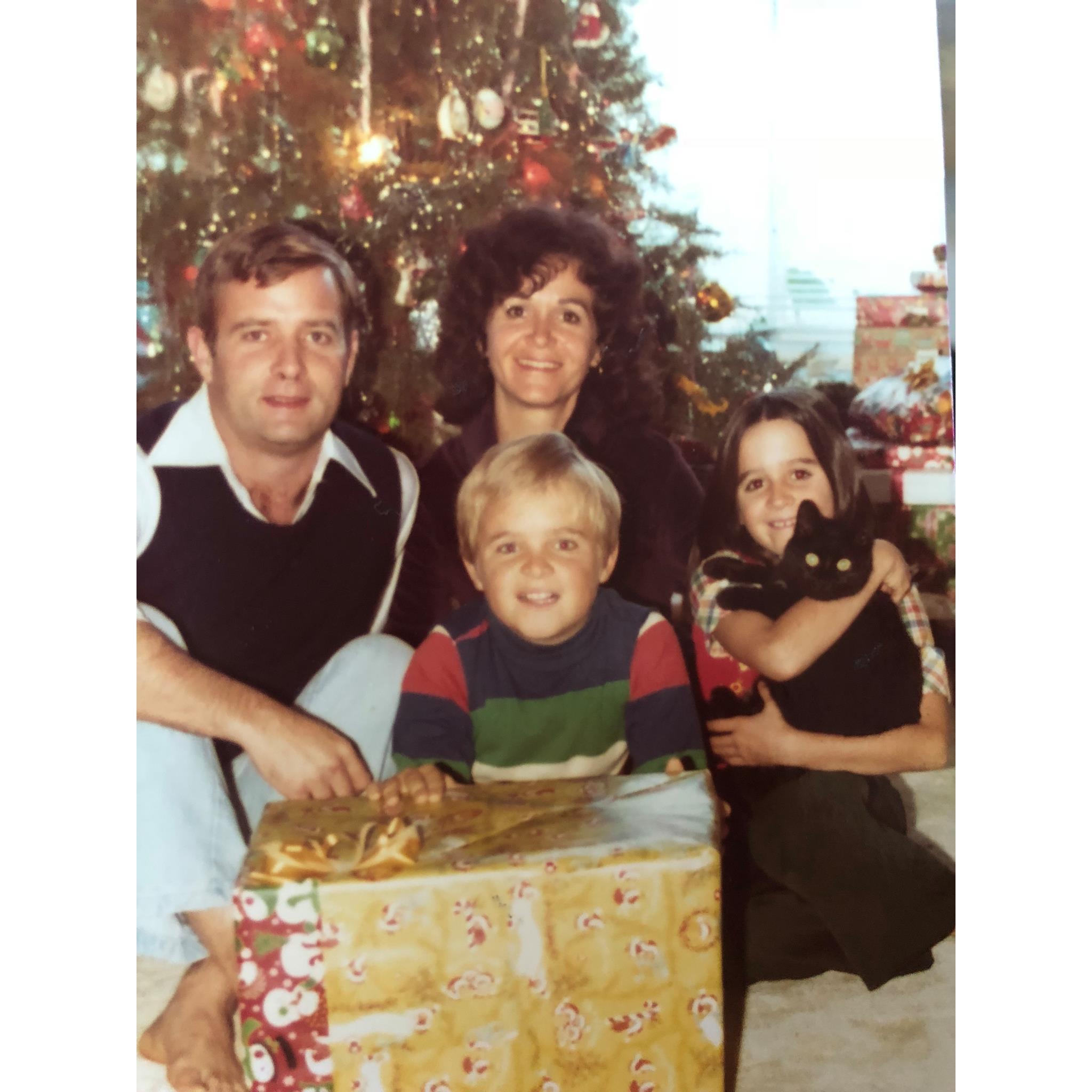 Jeanne's parents & Irish twin - Walt, Mary, & Joe Costello circa 1978 NPGS Monterey. My how things have changed but cats and Christmas are still cool.