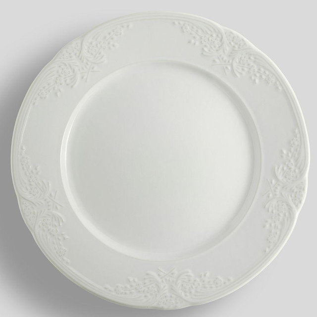 Ophelia Stoneware Dinner Plates, Set of 4 - White
