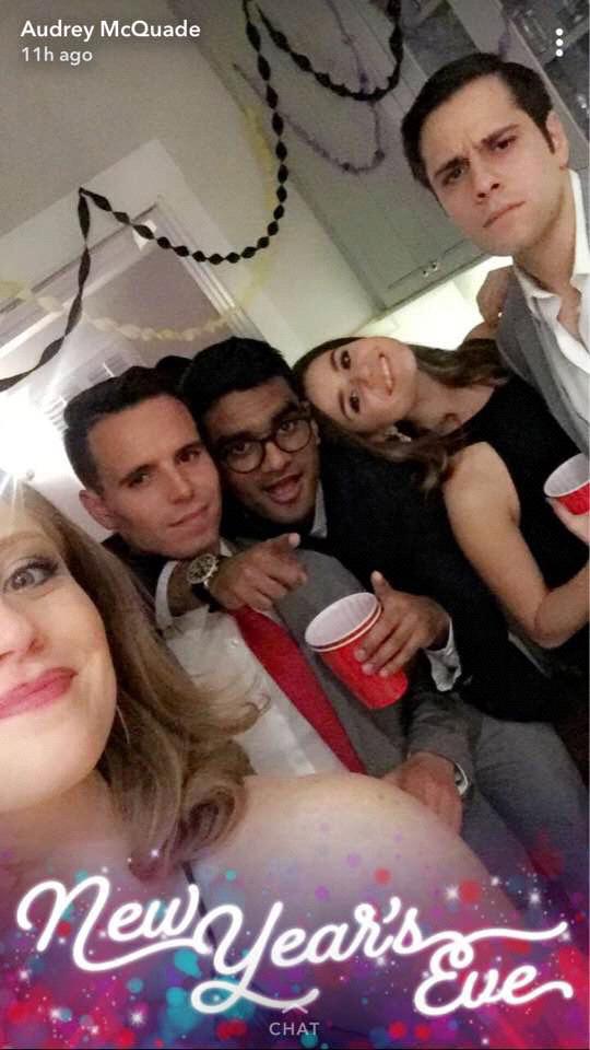 im just realizing that nick is actually cut out of this pic so enjoy lillian full on trying to steal nick's high school friends.
