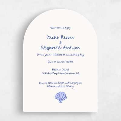 Blue Arch Wedding Invitation - Tenger Classic