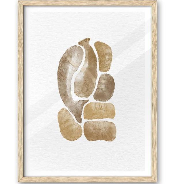 iHery Natural OAK Wood 5 Loaves of Bread and 2 Fish Framed Wall Art, 12x16 in Modern Sketch Christian Bible Verses Canvas Art Decor, Beige Logs God Provides Scripture 1Pack for Living Room Bedroom