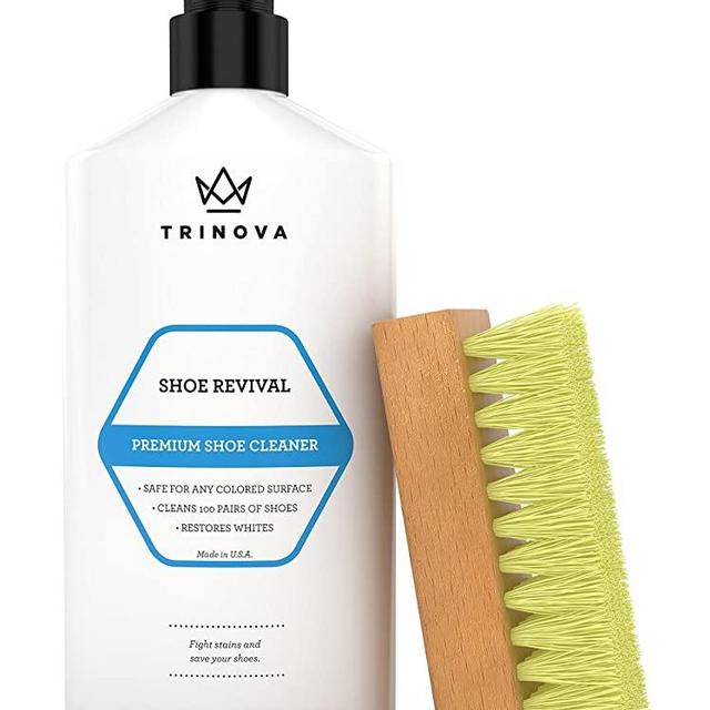 TriNova Shoe Cleaner Kit - Tennis, Sneaker, Boots, More - Premiun Cleaning to Remove Dirt and Stains. Free Brush 8OZ