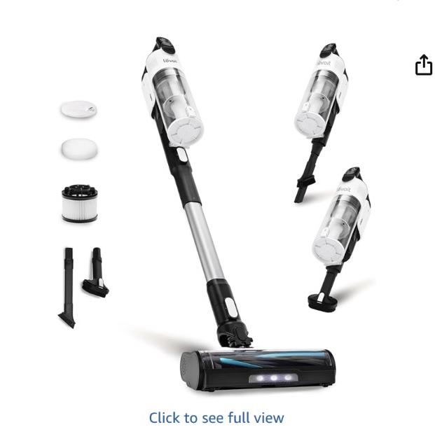 LEVOIT Cordless Vacuum Cleaner, Stick Vac with Tangle-Resistant Design, Up to 50 Minutes, Powerful Suction, Rechargeable, Lightweight, and Versatile for Carpet, Hard Floor, Pet Hair, LVAC-200