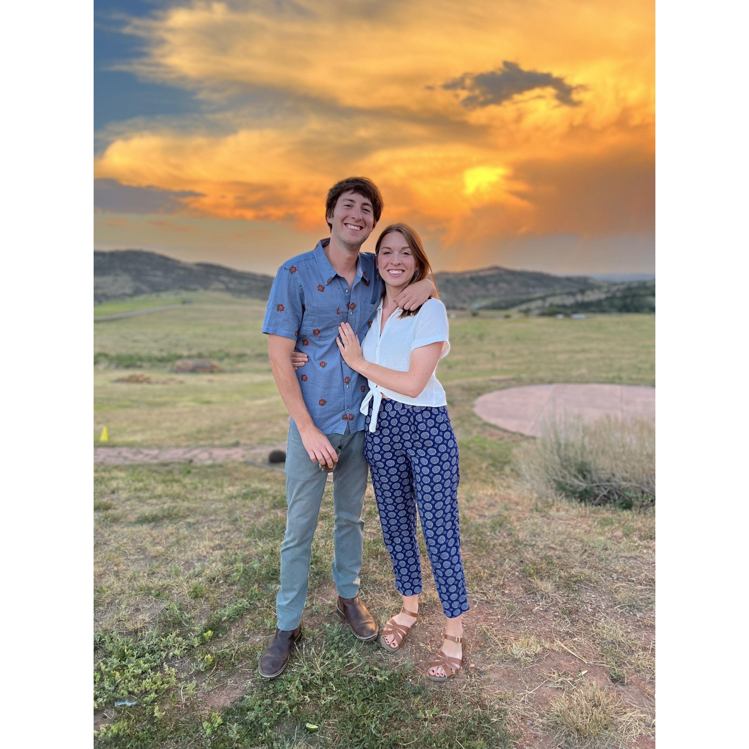 The night of our engagement, we went to a nice steakhouse up near Red Rocks Amphitheater in CO to celebrate.