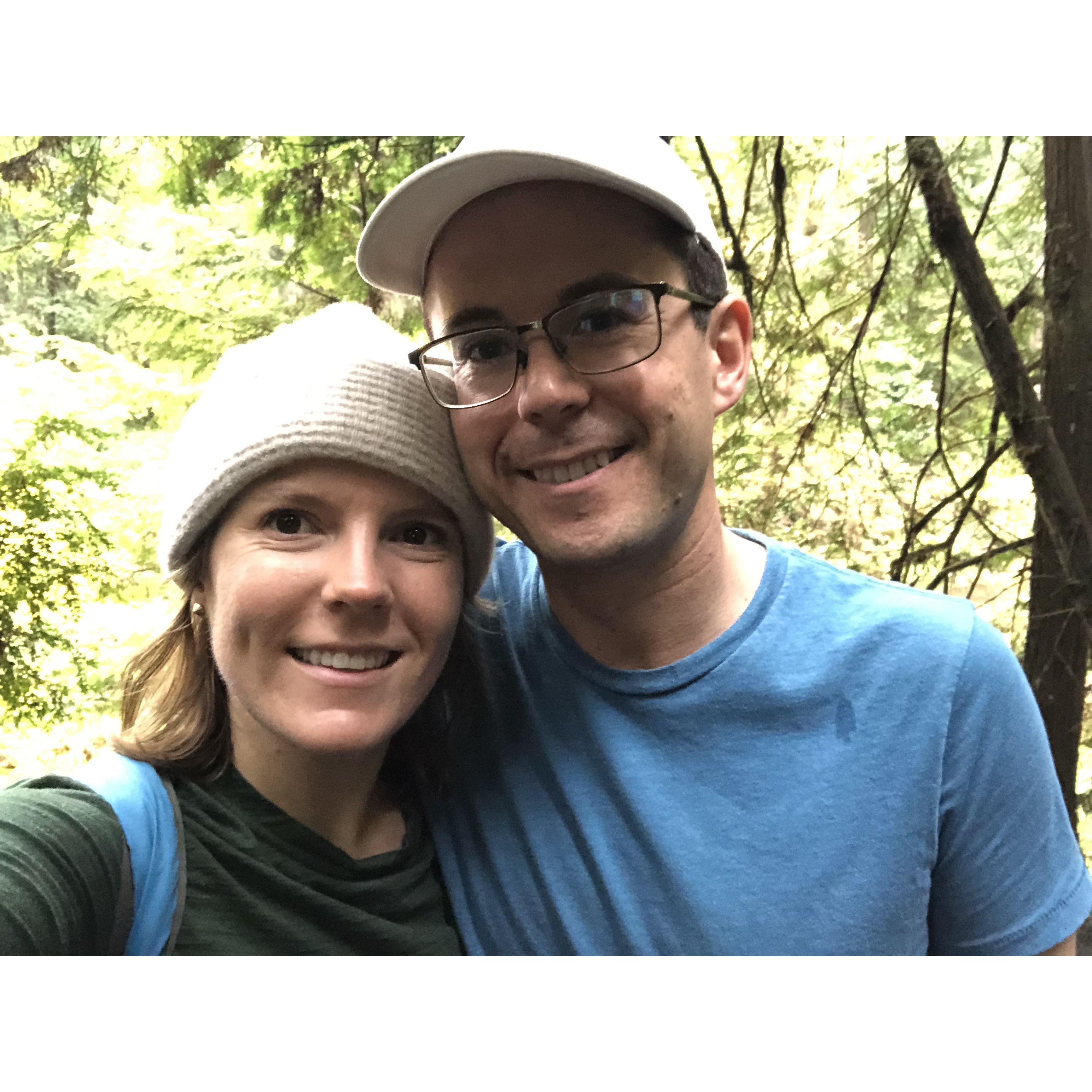 Hiking in the Redwoods the weekend we got engaged