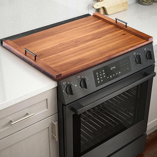 TIDITA Acacia Stove Top Covers for Electric Stove - Noodle Board for Gas Stovetop - Stove Top Covers for Gas Burners - Wooden Kitchen Sink Cover for Counter Space & Decorative Tray (Acacia Wood)