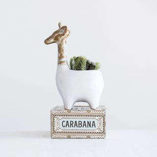 Stoneware Giraffe Planter