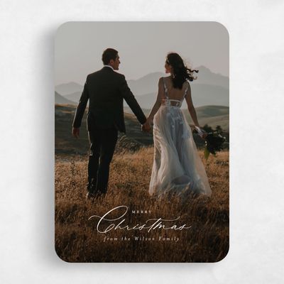 White Rounded Holiday Card - Levi Portrait