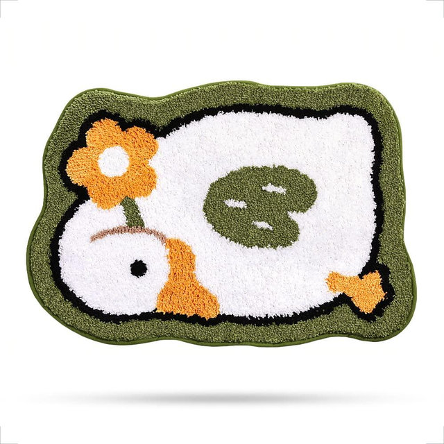 Microfiber Goose Bath Rug, Non Slip Absorbent Bathroom Rugs with TPR Backing, Ultra Soft Bath Room Floor Mat Kitchen Restroom Living Room Carpet, 17.7" x 25.5"