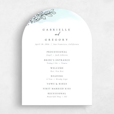 Blue Arch Wedding Program - Lorraine