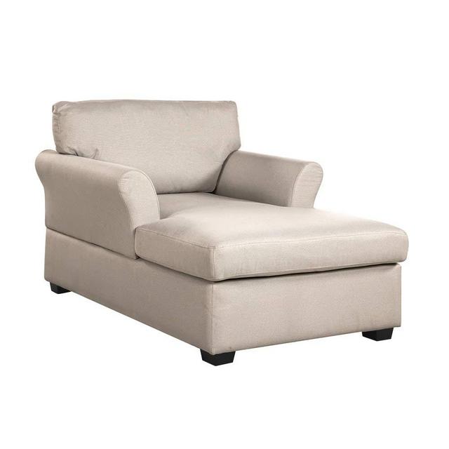 Casa Andrea Milano llc Classic and Traditional Ultra Comfortable Linen Living Room Fabric Chaise Couch Chair, Lounge, Beige