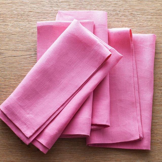 Mason Oversized Linen Napkin, Single - Pink Tulip
