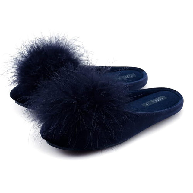 BCTEX COLL Women's Cozy Velvet Memory Foam House Slipper, Ladies Fuzzy Bedroom Slipper Non-slip Sole