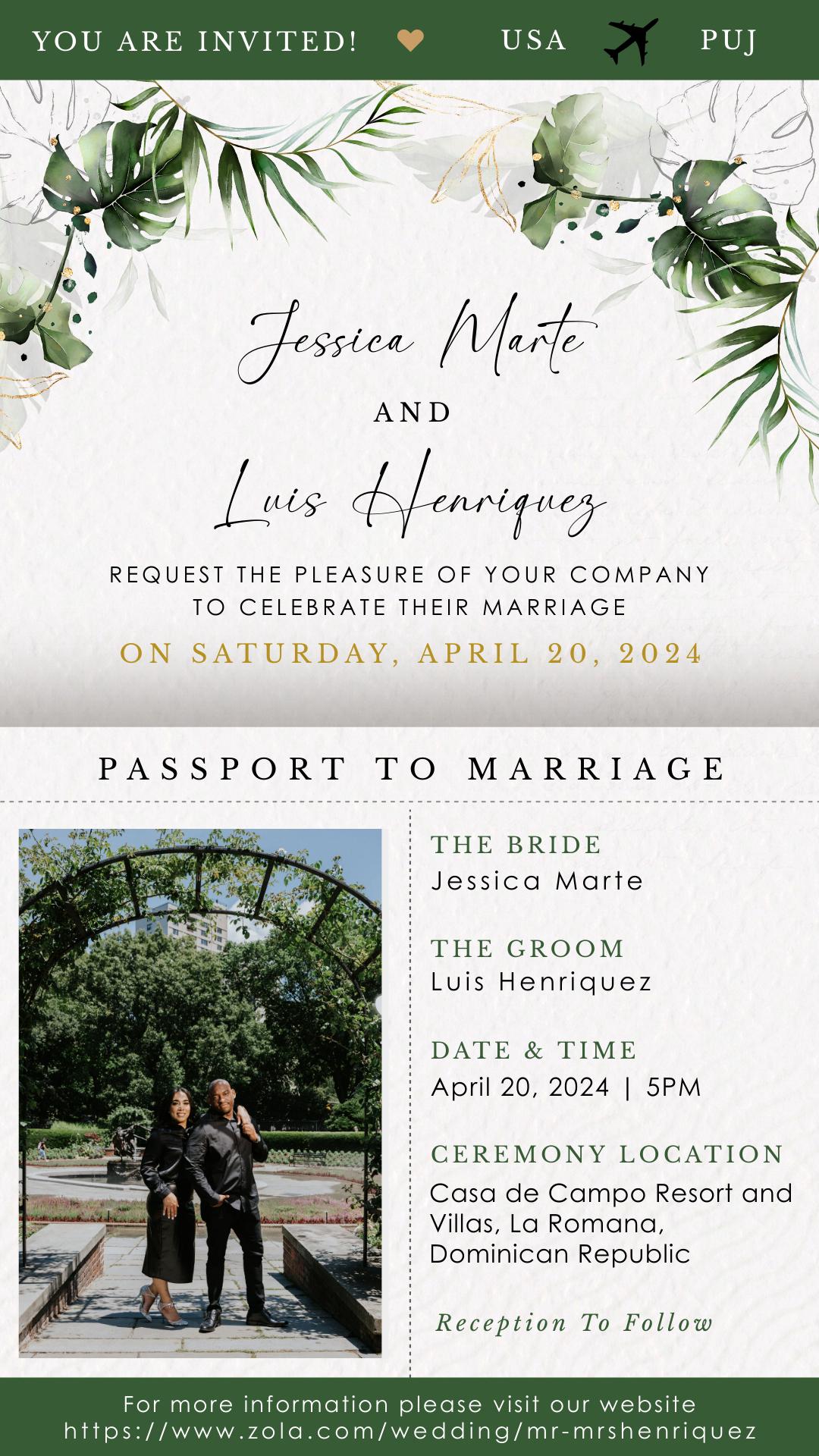 The Wedding Website of Jessica Marte and Luis Henriquez