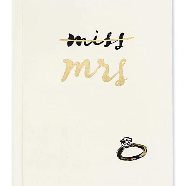 Kate Spade New York Women's Bridal Journal, 8.25" x 5.25" Bound Notebook with 200 Lined Pages, Miss to Mrs.