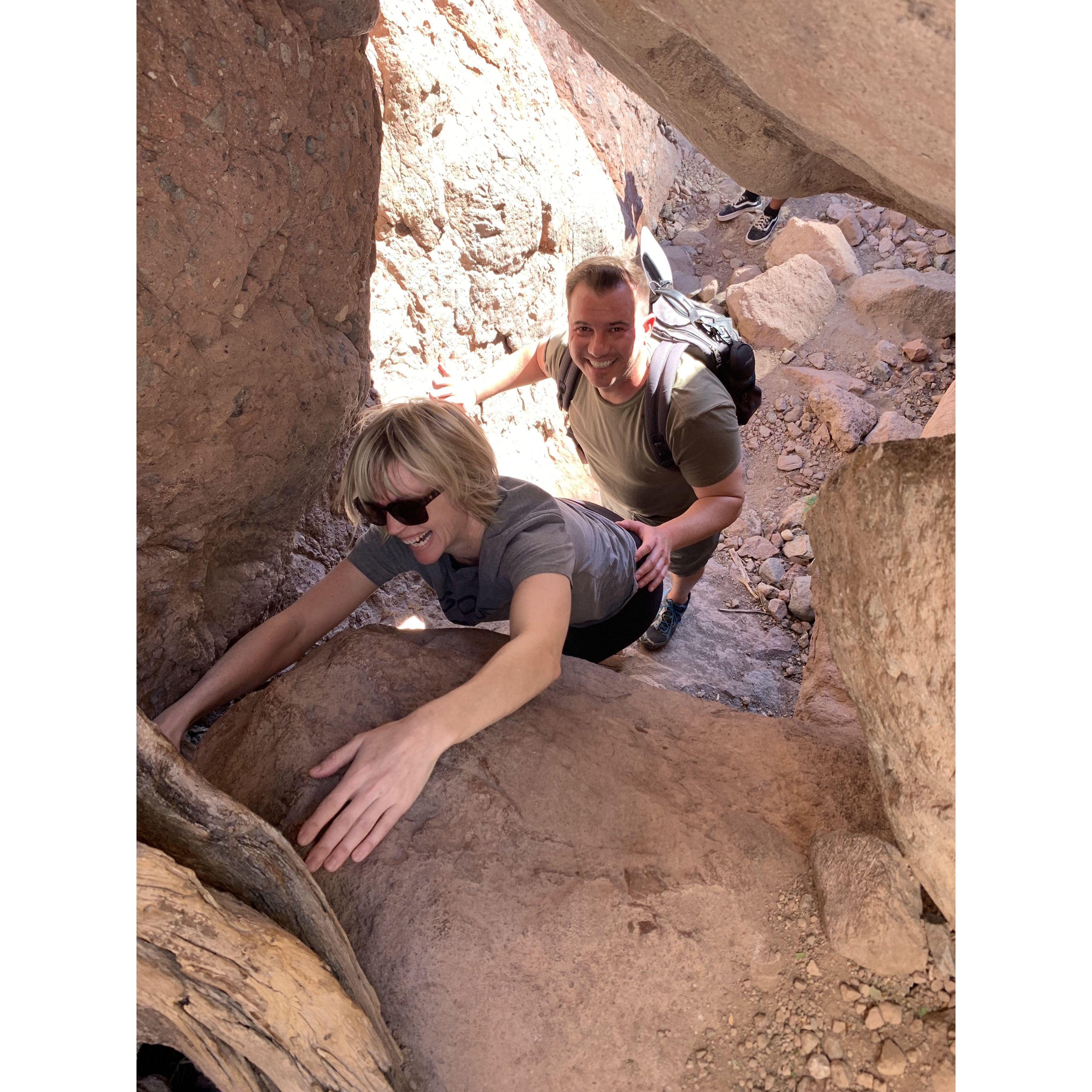 Here is a photo of us on a death defying hike in Loreto, lol. No joke, there were times we thought we weren't going to make it...and yes, we had a guide.