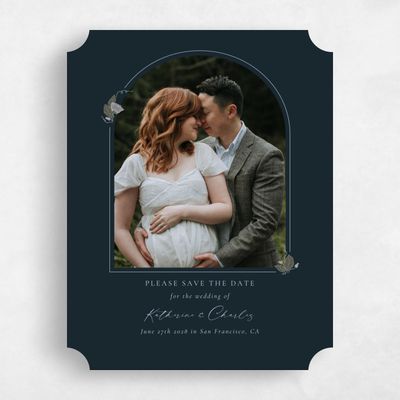 Blue Ticket Wedding Save the Date - Bennett Photo