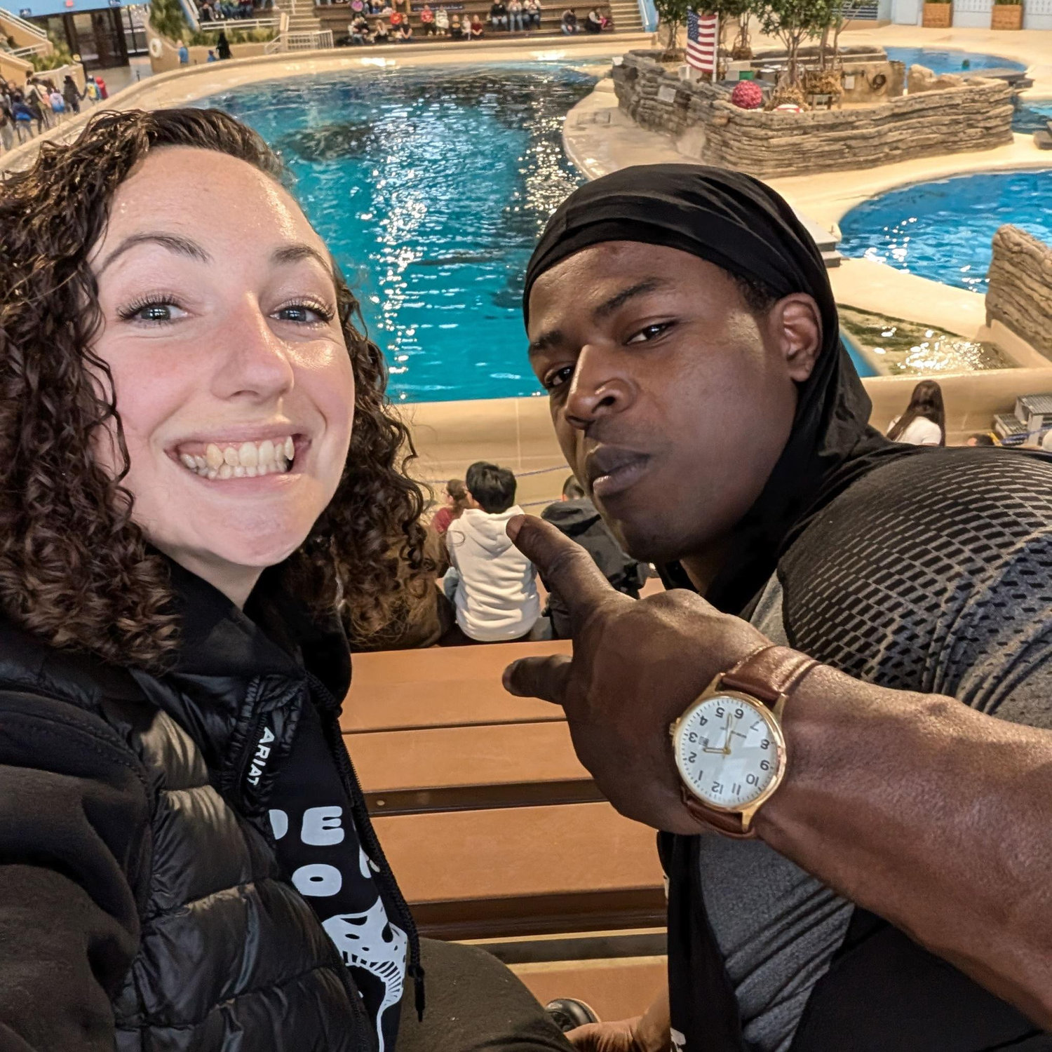 Darrell took Naomi to see dolphins, her favorite childhood animal, for the very first time on her 30th birthday.